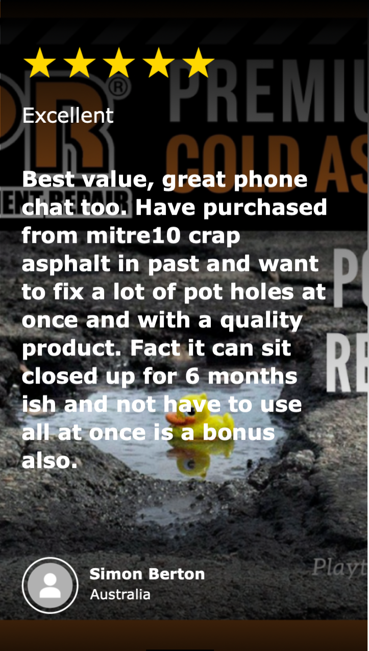 20Kg Bag QPR Asphalt Ready to use  - Cold Asphalt - Aussie made - Delivery included